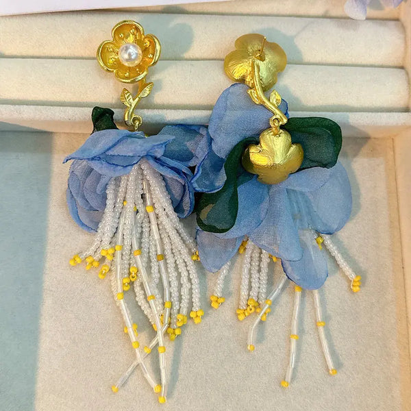 Handmade Cotton Long TasselEarrings -Sexikinis Swim