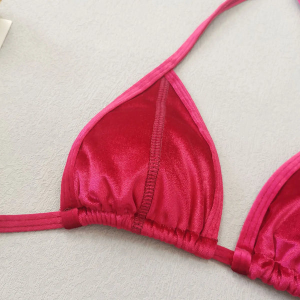 2024 New Shiny Red Sexy two piece swimsuit - Sexikinis Swim