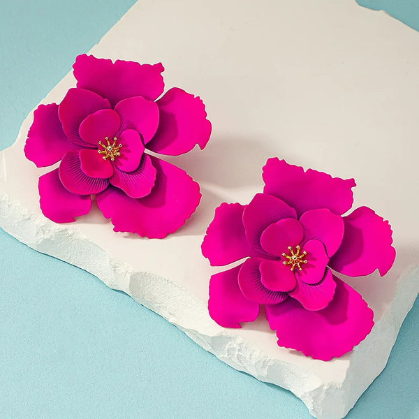 Big Flower Drop Earrings - Sexikinis Swim