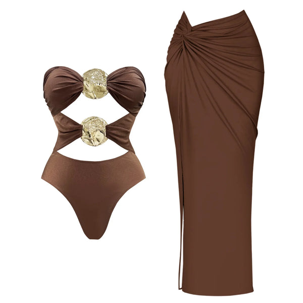 Tiliacay Off Shoulder One Piece Swimsuit