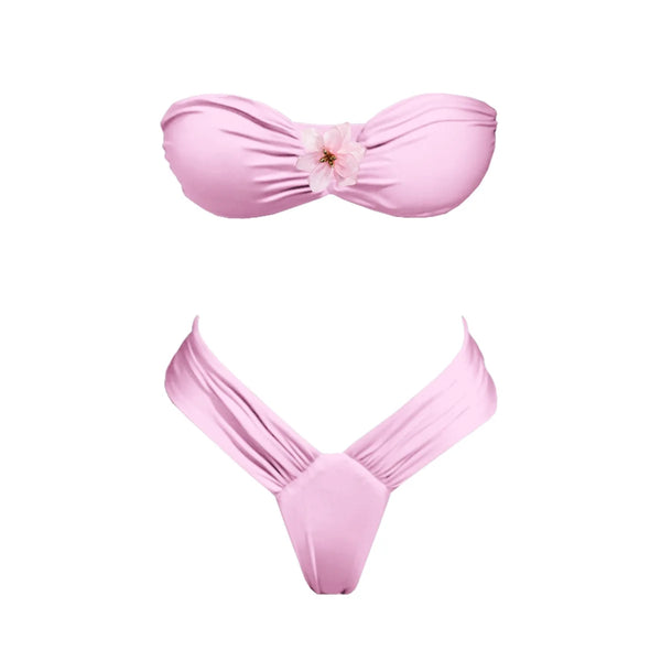 Nitty flower two piece swimsuit with Mini Skirt