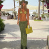 Ivy Green Lace Crochet three piece swimsuit