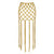 Gold woven skirt with fringe on a white background