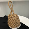 Mesh Rope Knitted Bucket Shoulder Bag