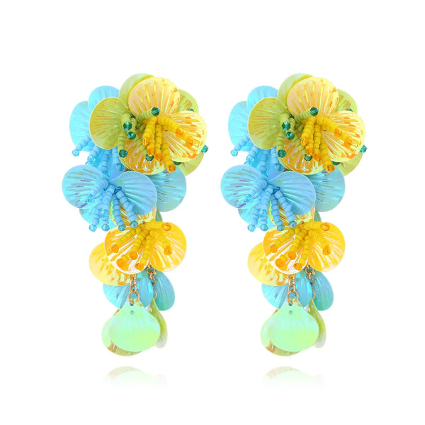 Colorful Shiny Large Shell Earrings - Sexikinis Swim