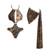 Animal vibe one piece swimsuit with coverup