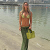 Ivy Green Lace Crochet three piece swimsuit
