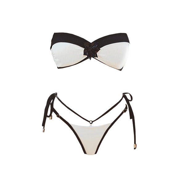 Nitty flower two piece swimsuit with Mini Skirt