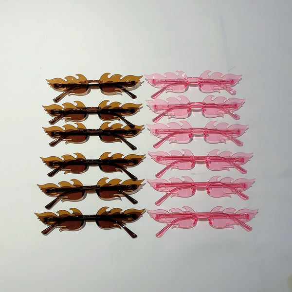 12 PCSFlame Shaped Sunglasses