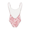 Women's Swimwear CH Letter Pink Triangle One-piece Swimsuit - Sexikinis Swim