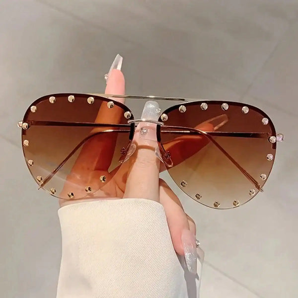 Women's sunglasses, classic semi-rimless design