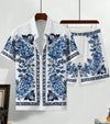Hawaiian resort wear men beach shorts set
