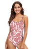 Women's Swimwear CH Letter Pink Triangle One-piece Swimsuit - Sexikinis Swim