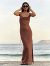 Comfortable & trendy KnittedCut Out Tassel Spaghetti Strap Bodycon Cover up
