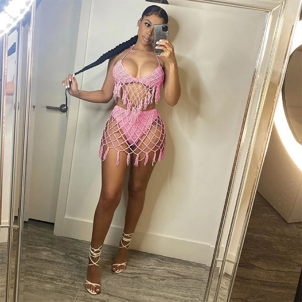 Adogirl Summer BeachCrochet two piece swimsuit - Sexikinis Swim