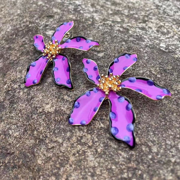Sweet Big Flower Stud Earrings - Sexikinis Swim