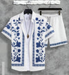 Hawaiian resort wear men beach shorts set