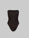 Leopard Printed Bandeau Women One Piece Swimsuit