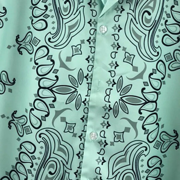 Vintage Cashew Flowers Print Short-sleeved Shirt Set