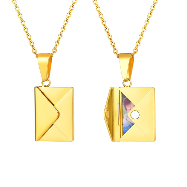 Envelope Photo Custom Stainless Steel Gift Jewelry Necklace