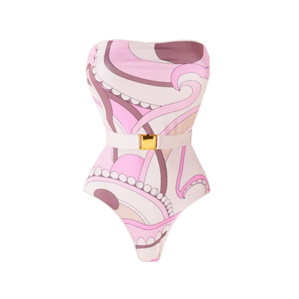 High fashion vintage one piece swimsuit with cover up