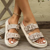 Thick-soled Metal Buckle Designer Slippers