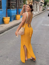 Comfortable & trendy KnittedCut Out Tassel Spaghetti Strap Bodycon Cover up