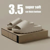 Beige sandals with text indicating '3.5 super soft cm thick bottom' on a beige background