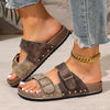 New Retro Thick-SoledLuxury Metal Buckle Decorated Slippers