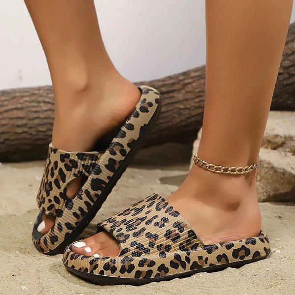 Women's Retro Leopard Print EVA Slides