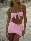 Stylish kelly three piece swimsuit